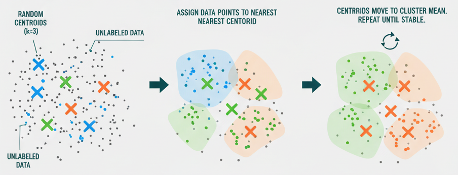 K-means clustering example