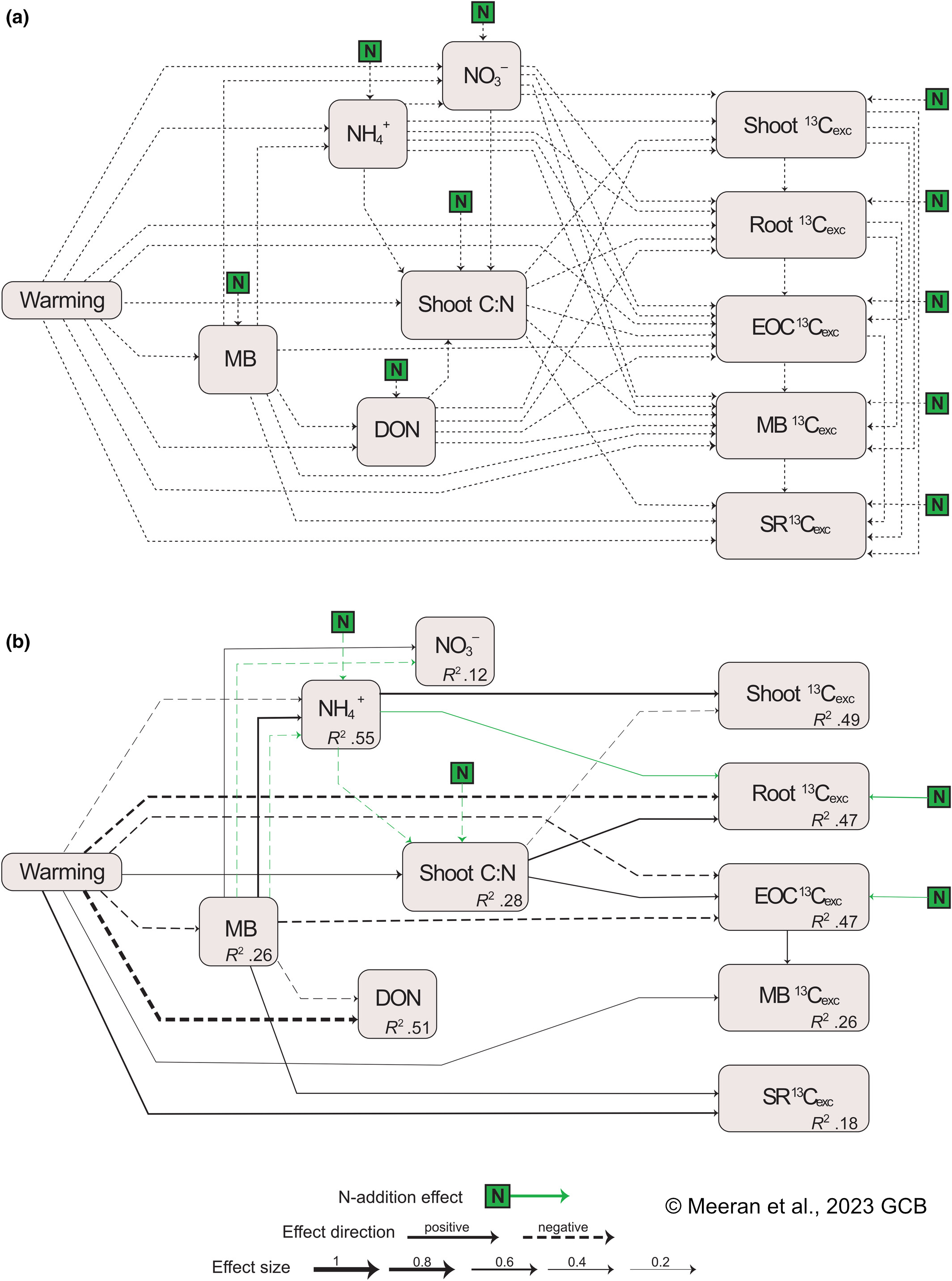 Structural equation model of grassland carbon dynamics