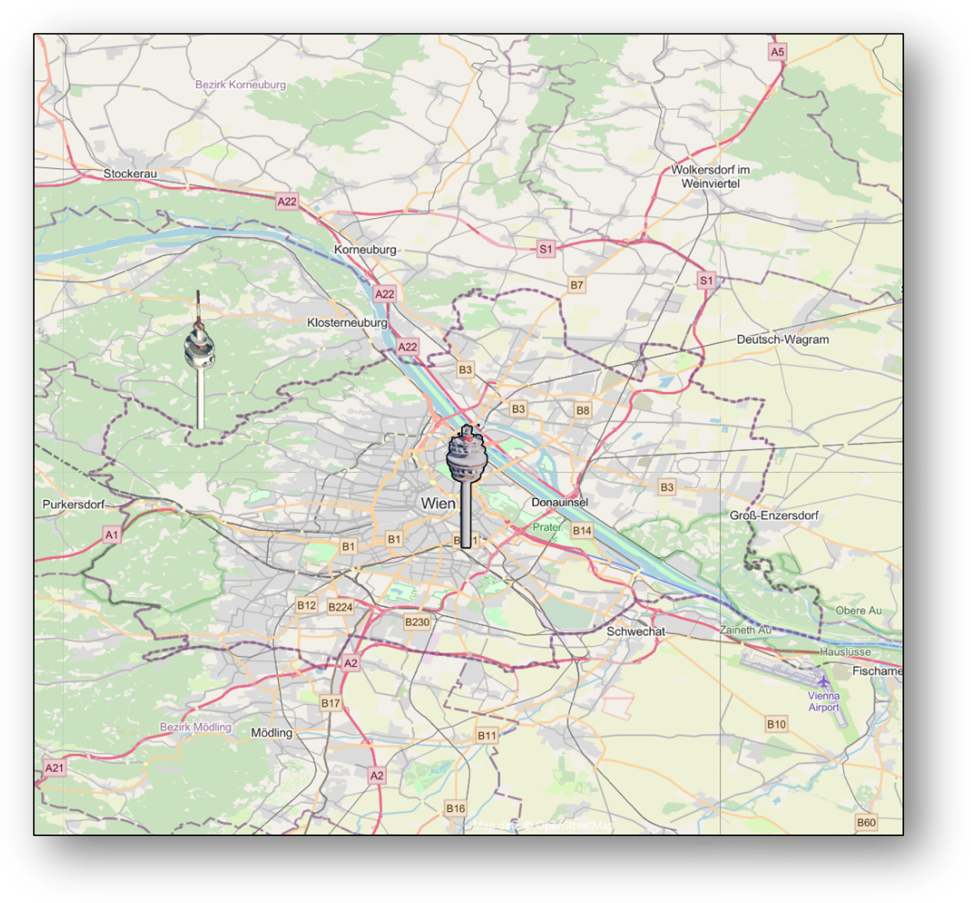 City and background tower concept