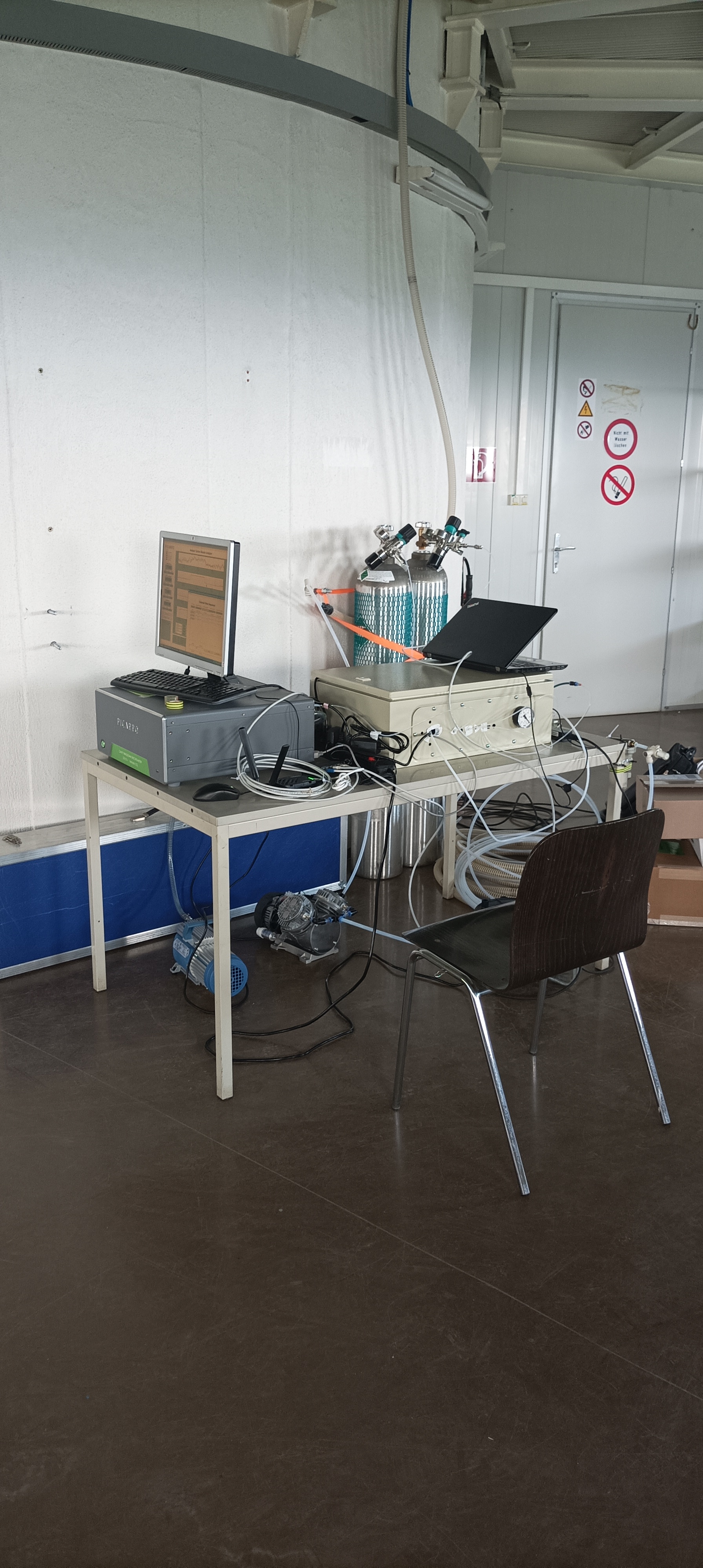 Instruments at background tower